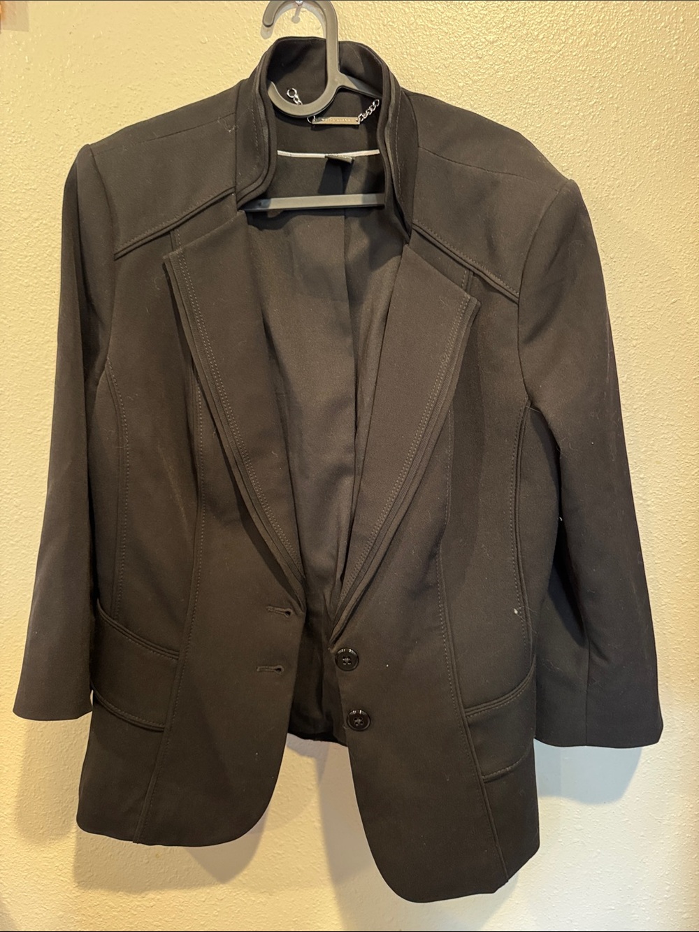 White House Black Market Black Structured Two-Button Blazer